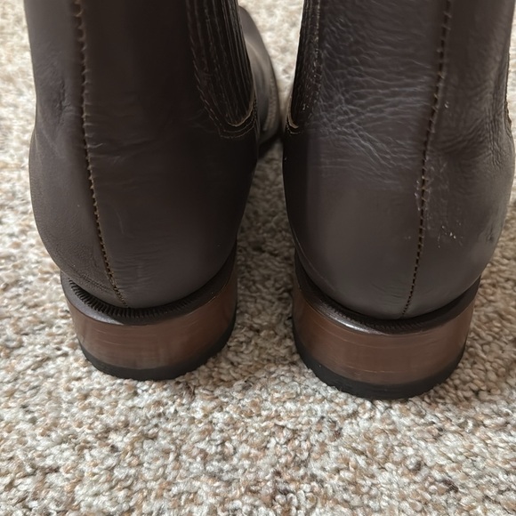 Never Worn Red Diamond Brown Ankle Boots with Western Flair - Picture 5 of 8